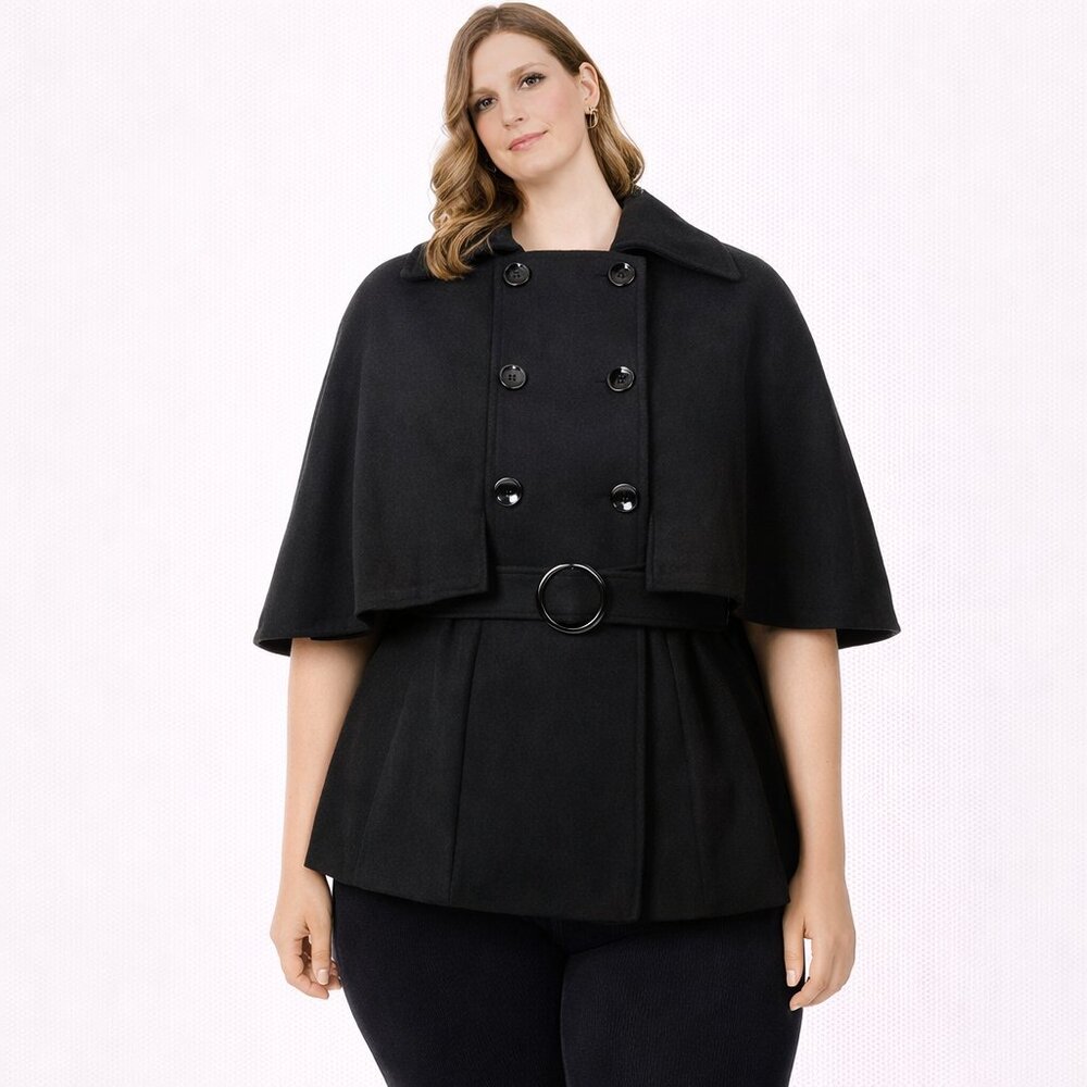 👉 SALE: Krush Cape double brested Coat /Wool Blend /Bundle & Save